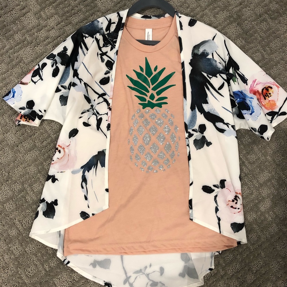 Girls tee w/matching kimono
